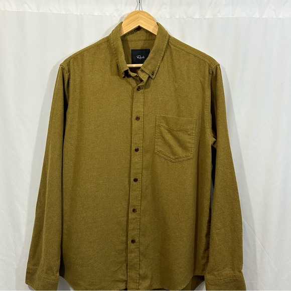 Rails Runson Button Down Collared Long Sleeve Brushed Flannel Shirt Golden Rod - Picture 5 of 12